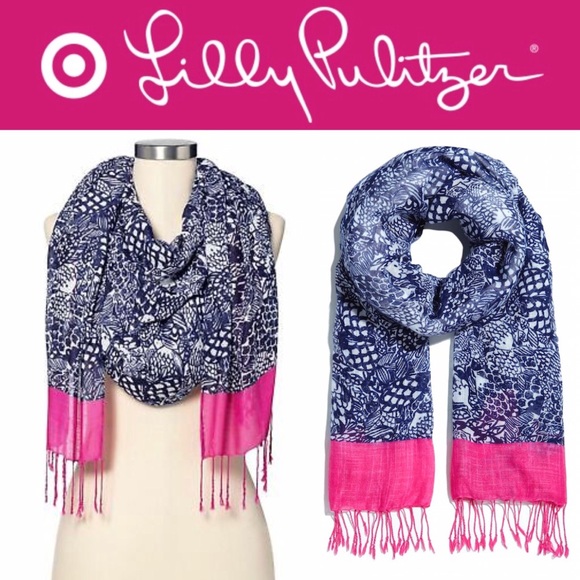 🎯🆕🧣 UPSTREAM Printed Scarf LILLY PULITZER - Picture 2 of 7